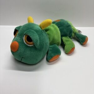 Russ Berrie Lil Peepers Mili The Green Caterpillar 12" Big Eyes Green & Orange